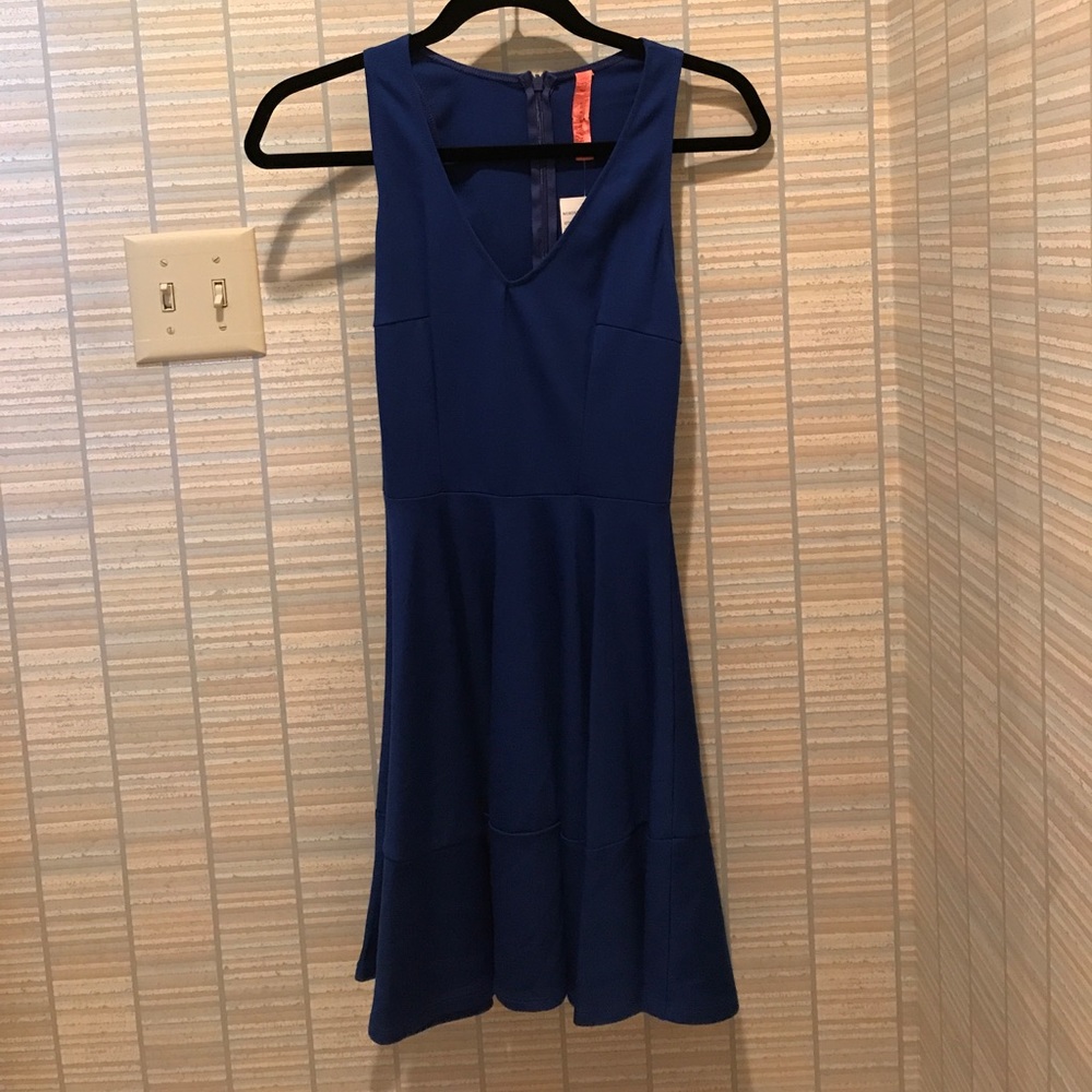 Cobalt blue v-neck dress