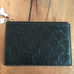 Beautifully soft black leather pouch with RFID