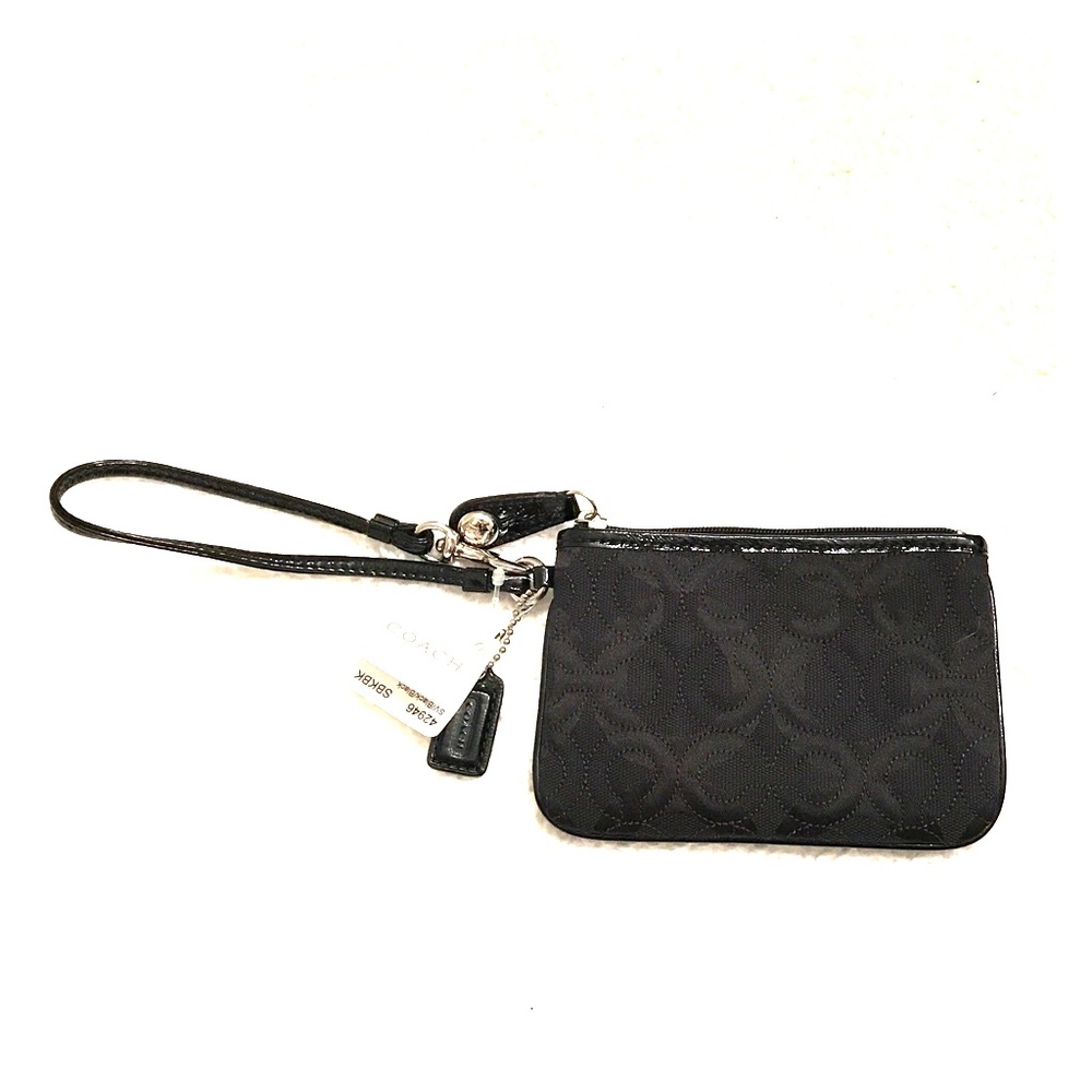 NWT Authentic Coach Black Wristlet