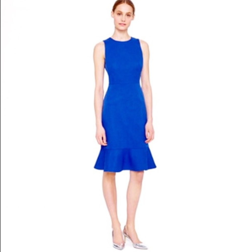 NWT J. Crew stretch cotton ruffle hem dress