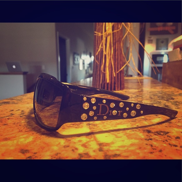 Dior Black on Black Crystal Sunglasses. Like New main image 4