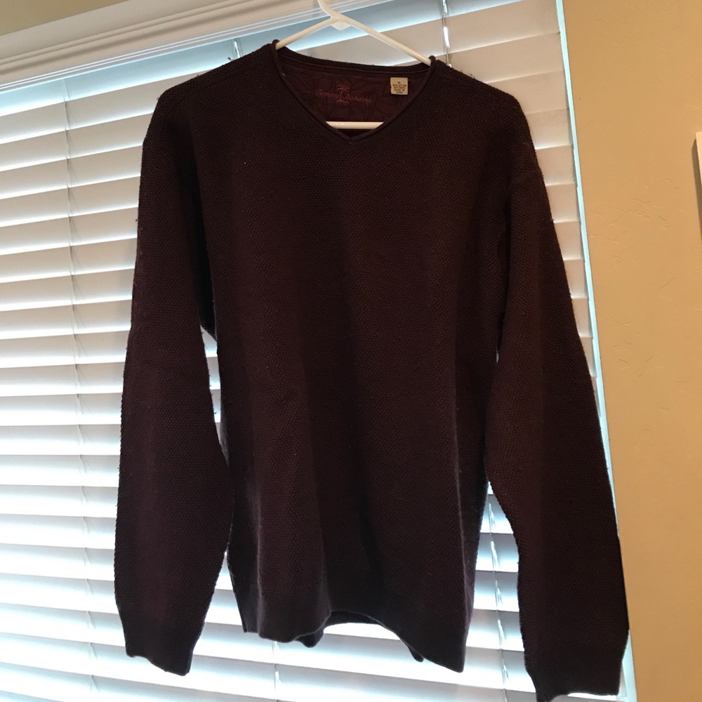 Tommy Bahama Maroon Vneck sweater preshrunk XL