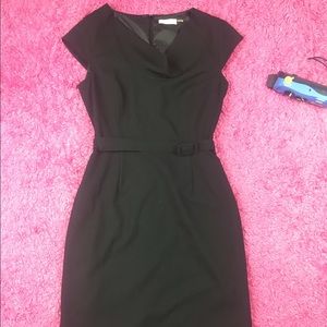 Calvin Klein Black Belted Career Dress Size 4