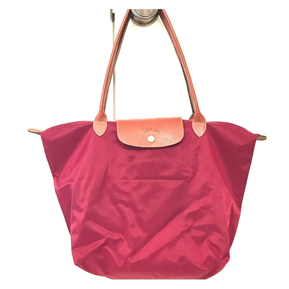Longchamp Le Pliage Large Shoulder Tote Deep Red