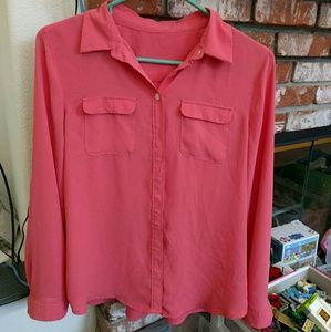 Loft orange long sleeve shirt