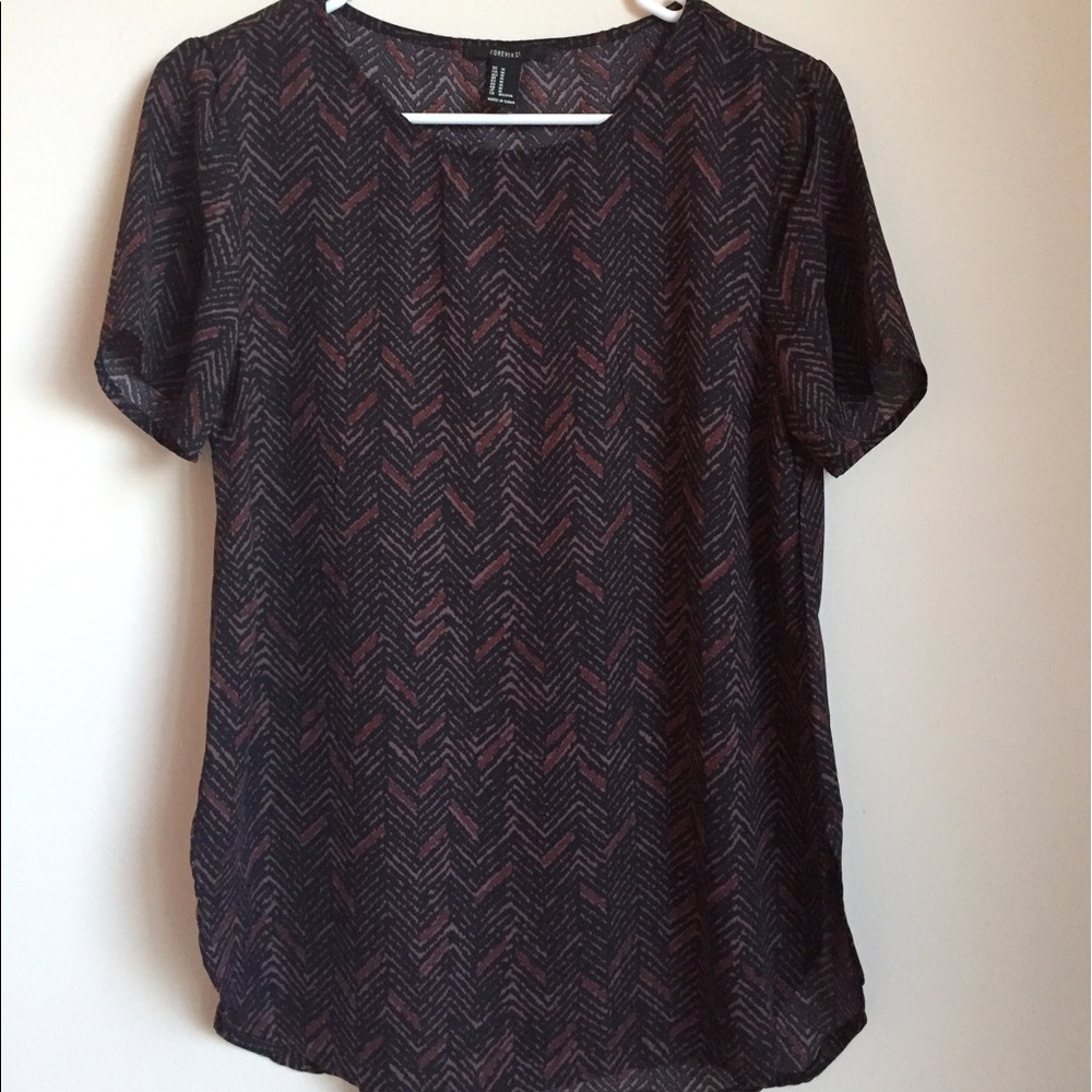 boxy crepe printed top