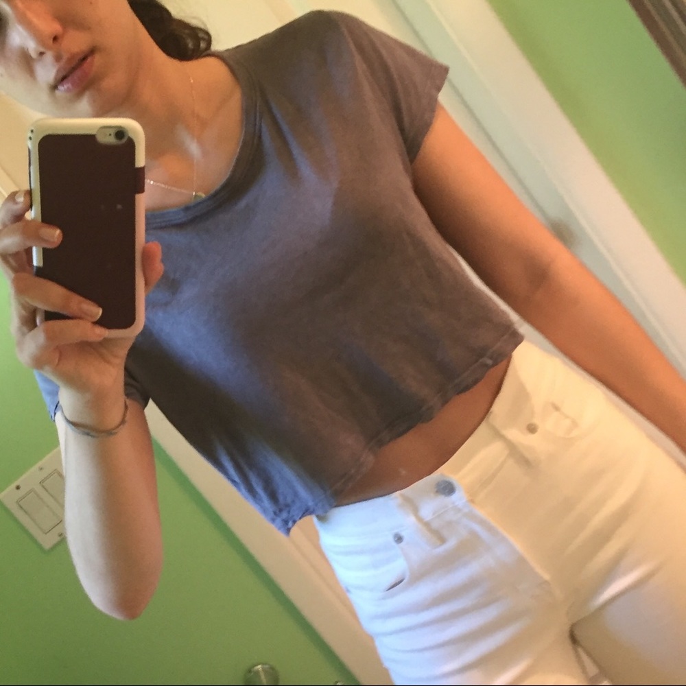 Urban Outfitters Gray Acid Wash Crop Top