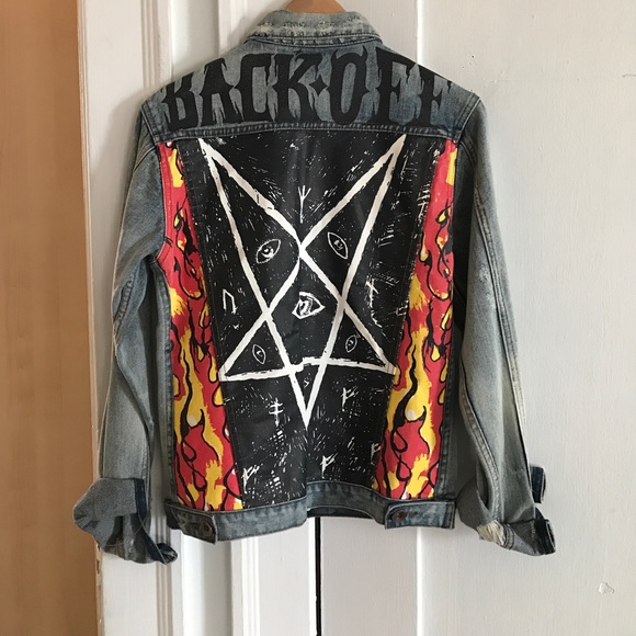 Unif Yuck Fou! Distressed Denim Jacket - Picture 2 of 2