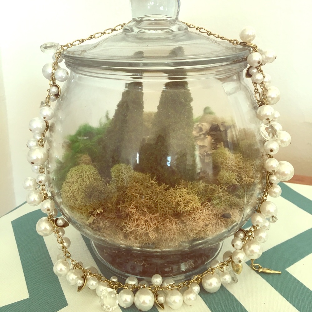 Pearl and Crystal Drop Necklace