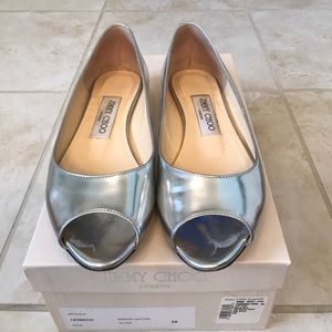 Jimmy Choo peep toe flats