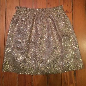NWT J. Crew Gold Sequin Skirt