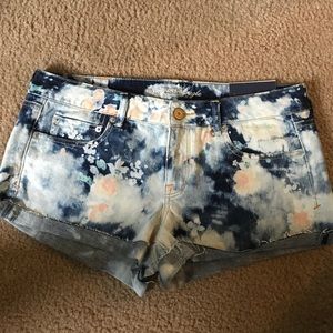 American Eagle denim floral shorts