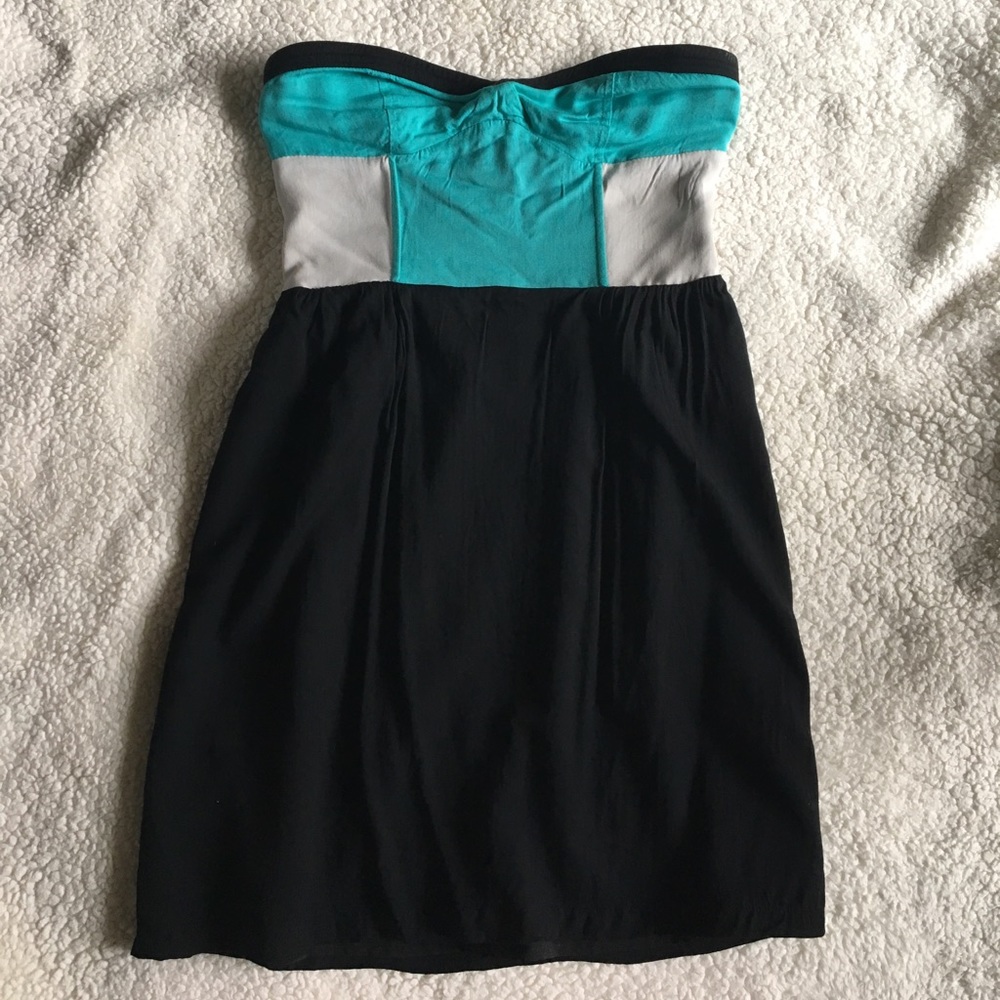 Strapless colorblock dress!