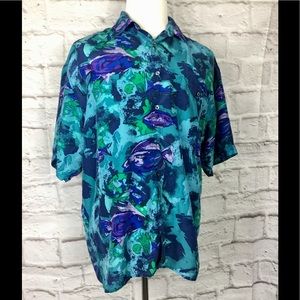Hilo Hattie mens large 100% silk Hawaiian shirt