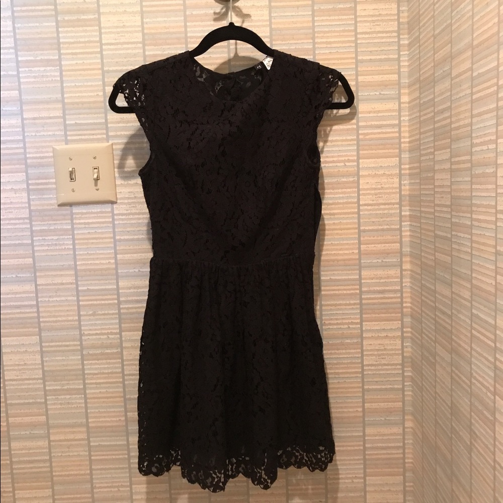 Black lace mini dress