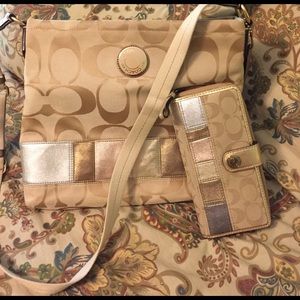 Coach crossbody bag and matching wallet