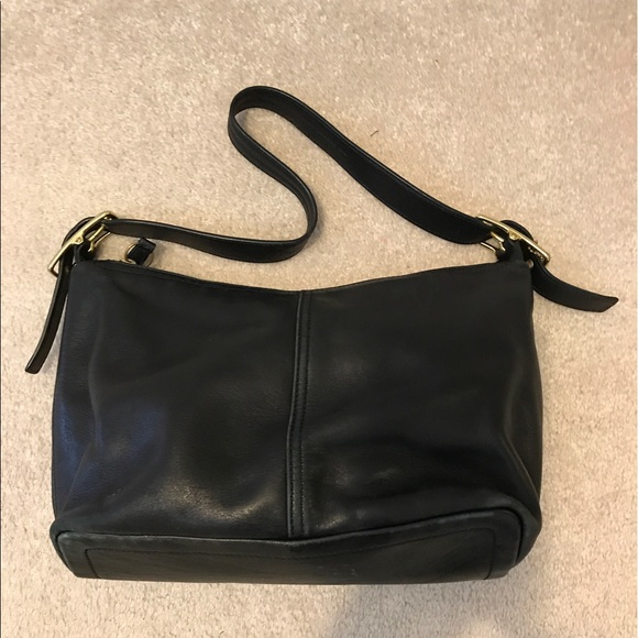 Coach black leather shoulder bag - Picture 2 of 4