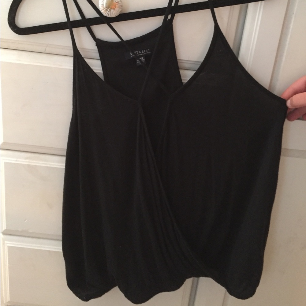 American eagle black surplice top