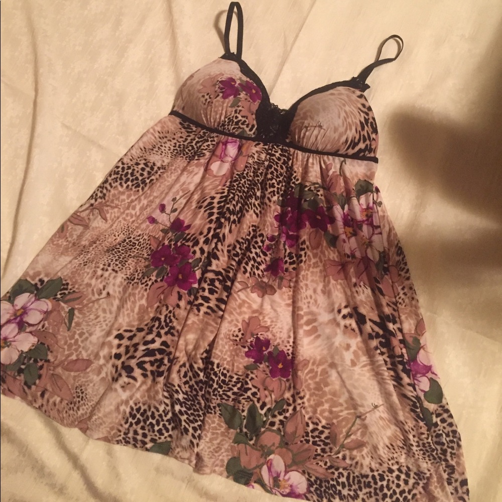 Animal and flower print nighty