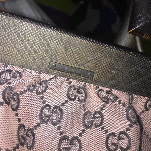 Gucci monogram wood handle tan vintage doctors bag - Picture 1 of 7