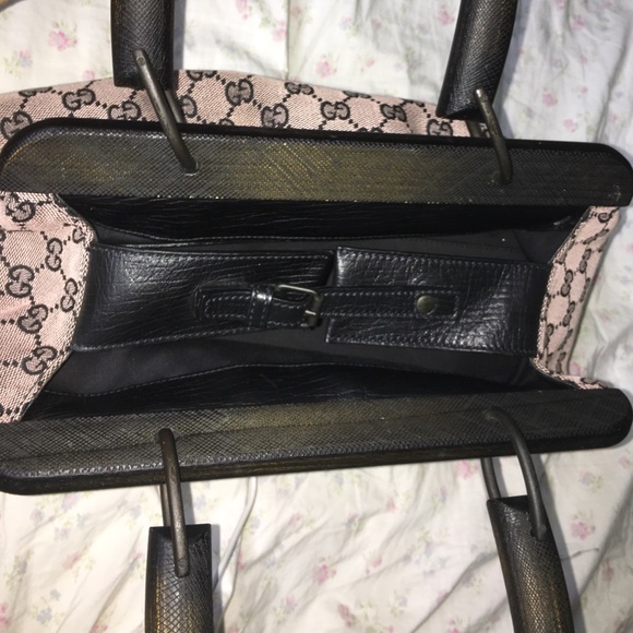 Gucci monogram wood handle tan vintage doctors bag - Picture 3 of 7