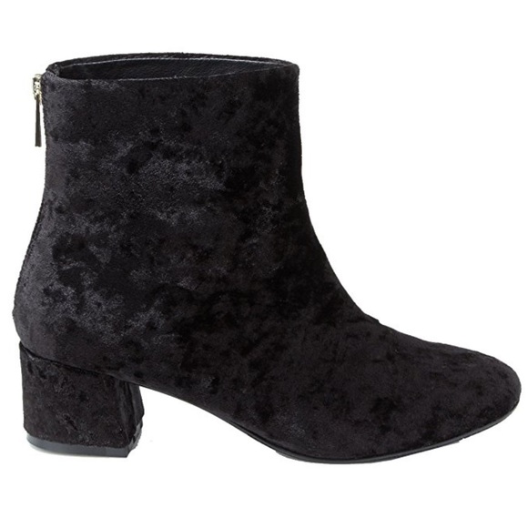 Ariel Low Heel Lush Velvet Boots - Picture 3 of 5