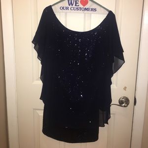 Navy sequin dress