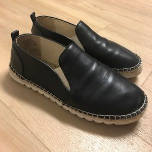 Leather espadrille flats