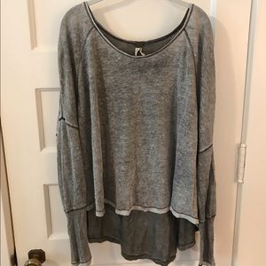 Free people grey oversized tee