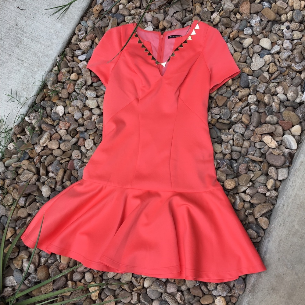 Salmon Hug and Flare Dress