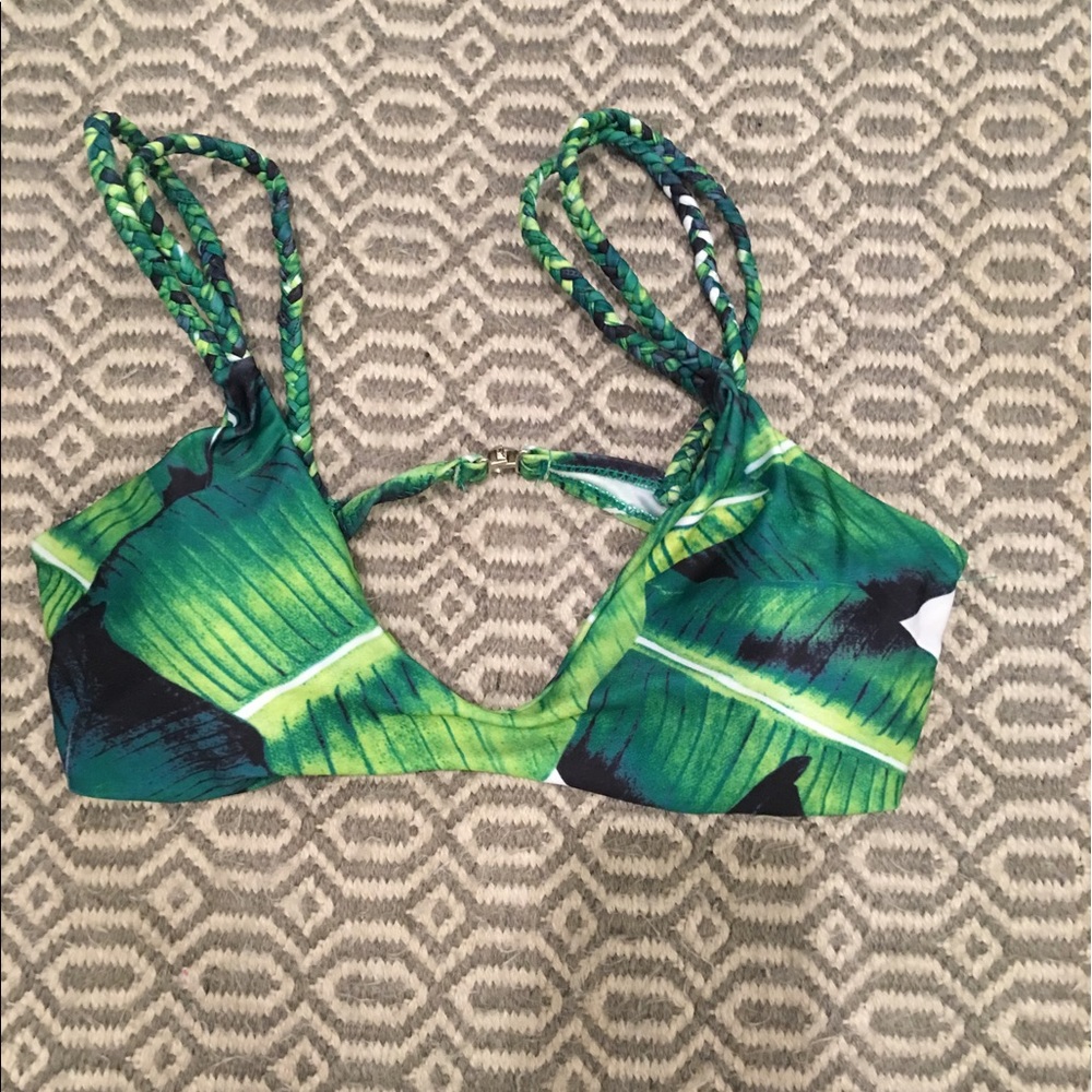 Green Palm Printed Bikini Set