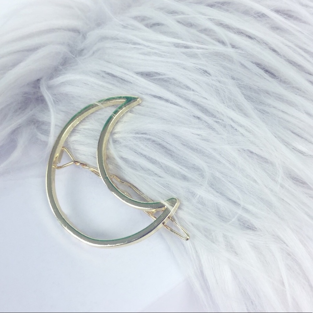 Gold Moon Minimalist Hair Charm - Picture 2 of 2