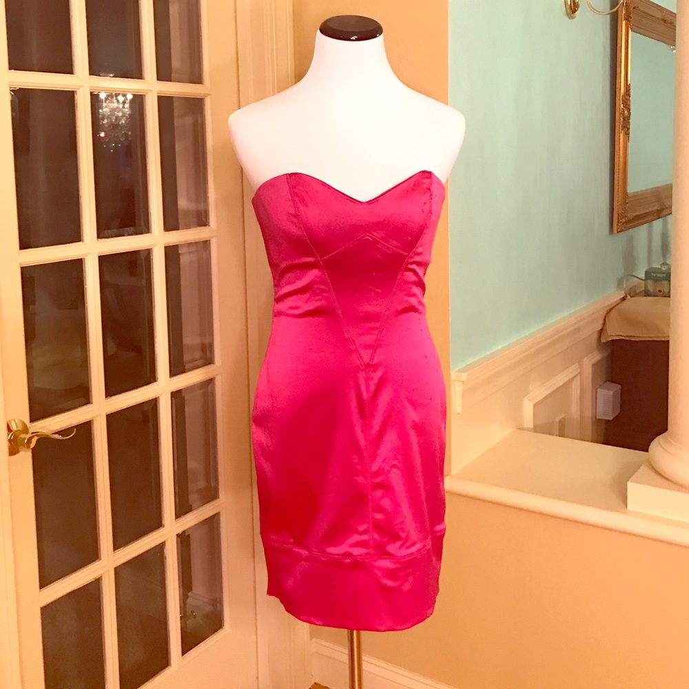 Pink Bebe strapless dress