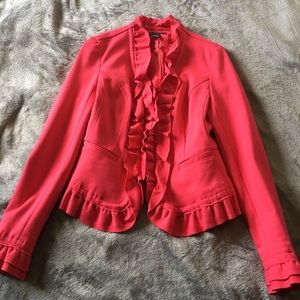 INC RUFFLED PINK BLAZER JACKET