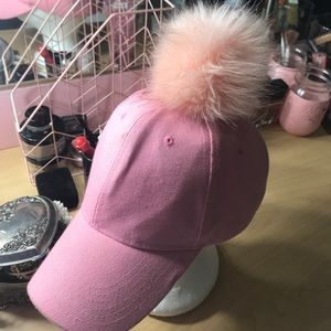 Pink fur hat