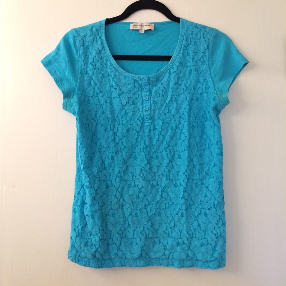 Jones New York Sport Top w/ Lace Overlay