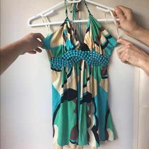 Sky patterned halter top