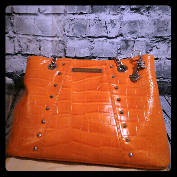 Harley-Davidson Handbags - Orange Harley Davidson Purse Genuine Leather