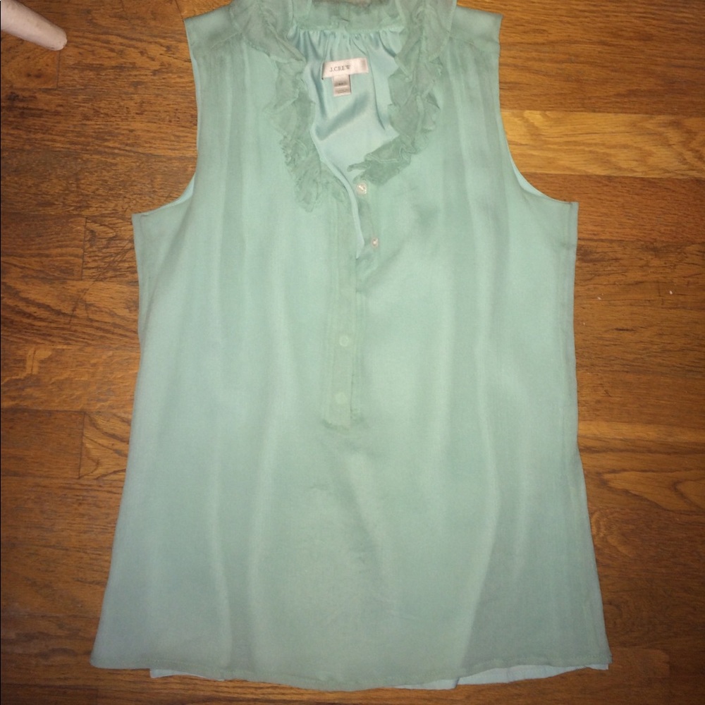 Sea foam silk blouse