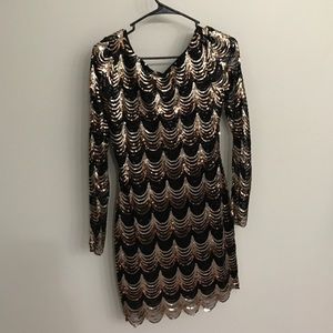 Scalloped Sequin Dress