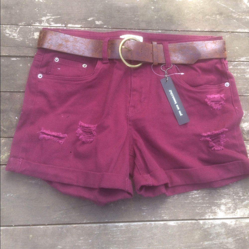 Burgundy L Modcloth shorts!
