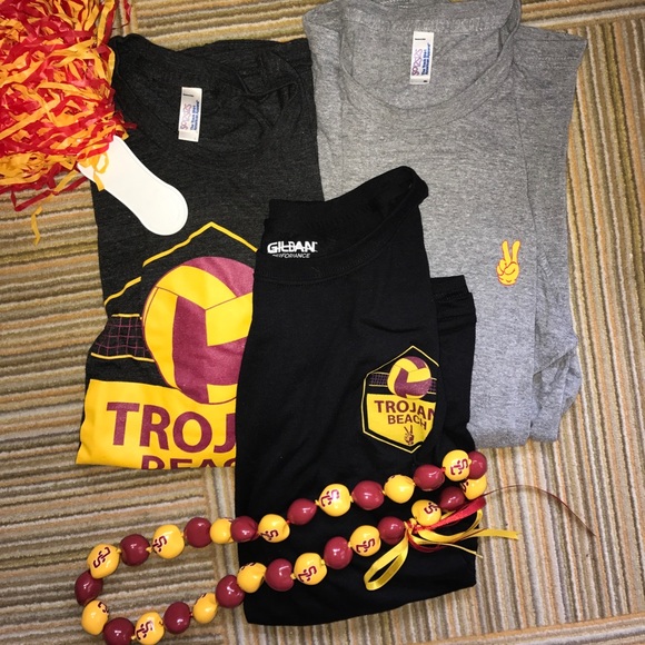 Other - ⚡️Bundle 3 USC Trojan Beach Camp shirts. 2-L 1-XL