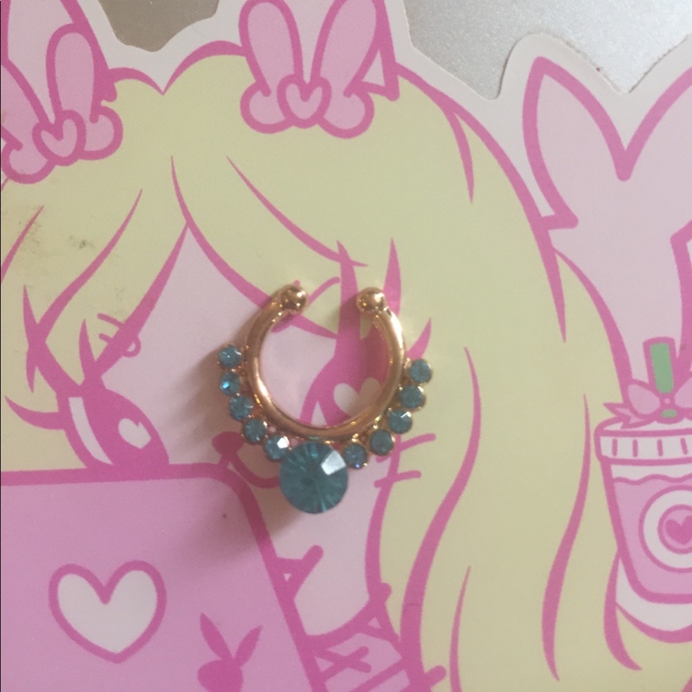 Blue Fake Septum Ring