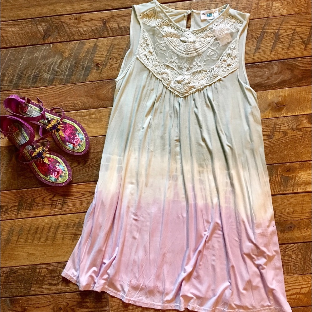 🎈FINAL SALE🎈PRICE FIRM🎈Tie-dye Lace Tunic Dress - Picture 3 of 4