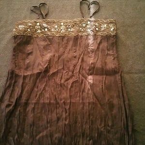 etc. Brown tank with bling
