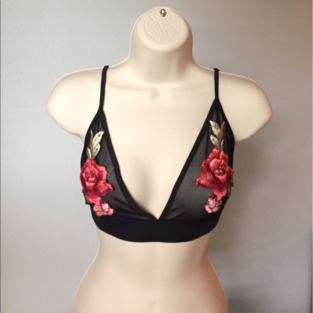 Mesh Floral Bralette
