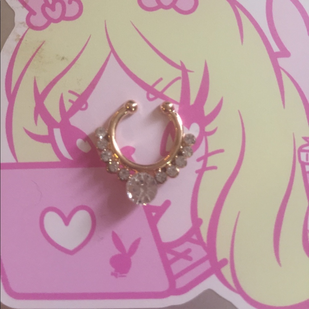 Rhinestone Fake Septum Ring