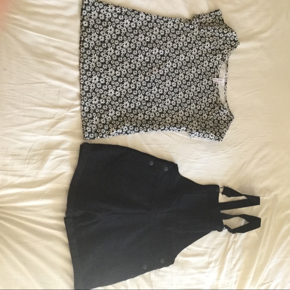 White and black flower shirt