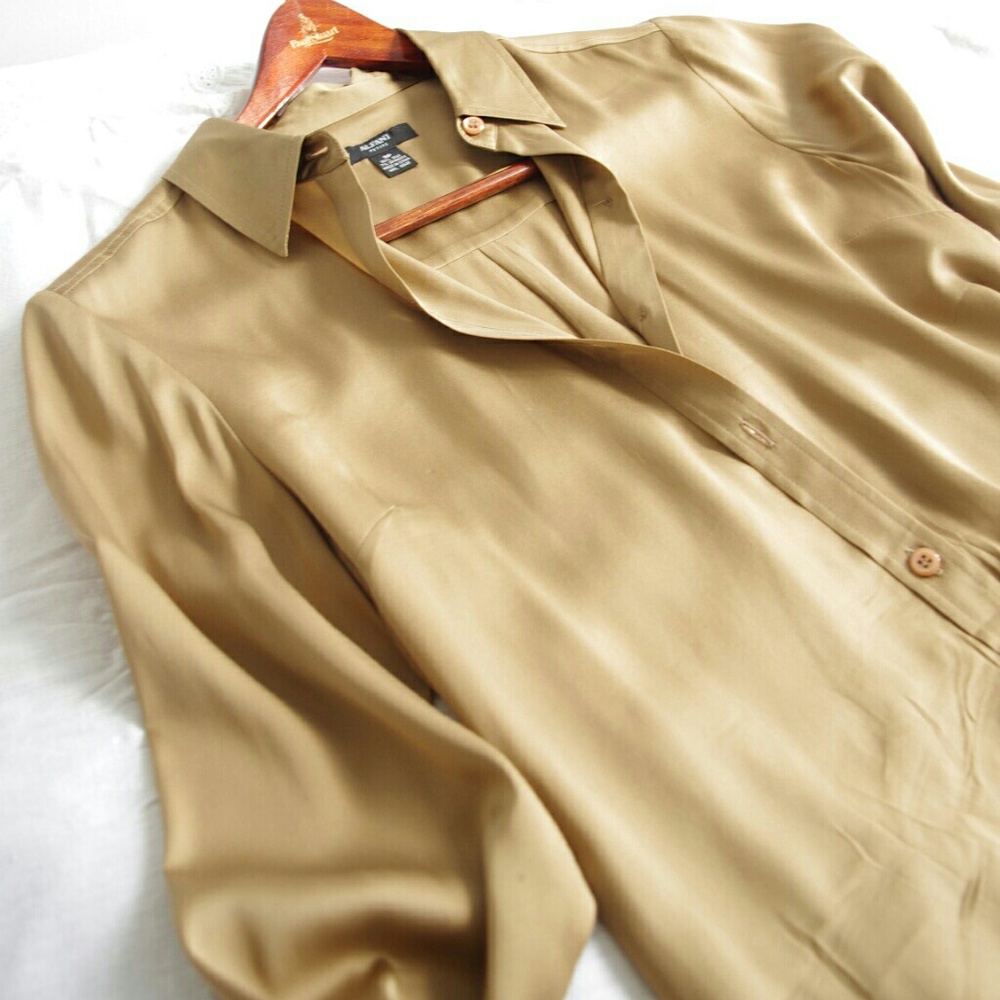 Nature Silk Blouse Silk Satin size Petite 8