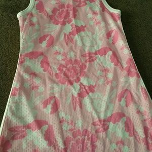 Pink jersey mesh dress